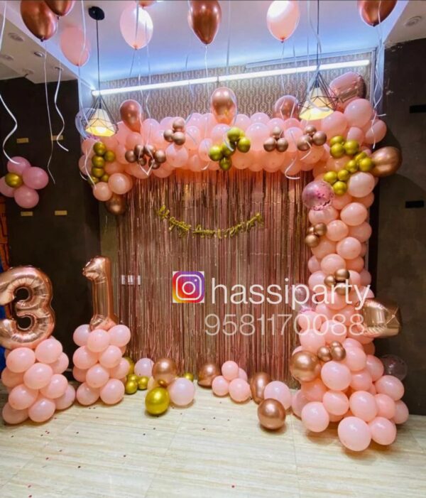 Birthday Girl Pastel Peach Balloons Theme