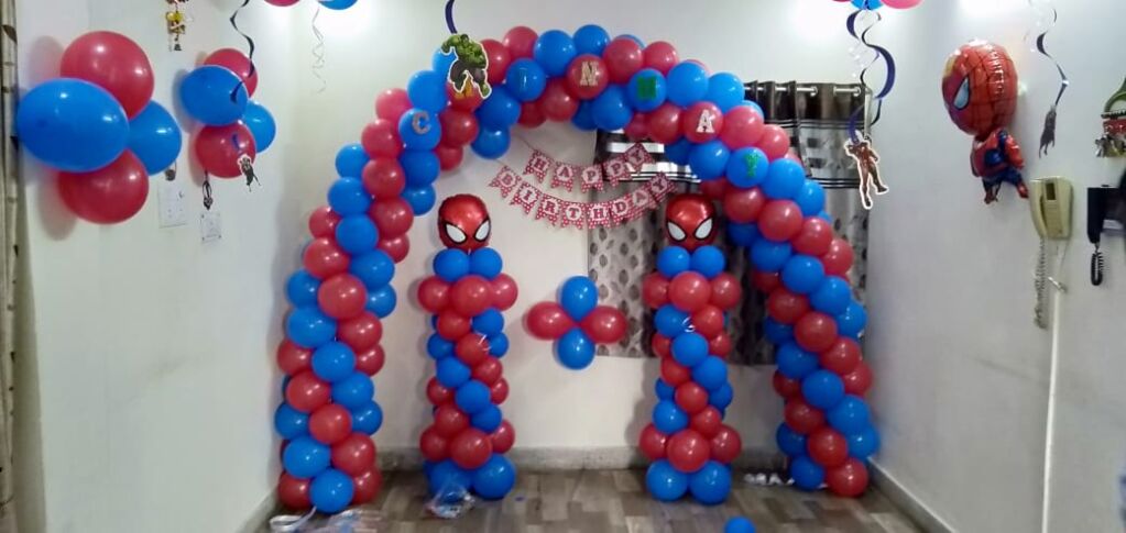 SpiderMan Theme Balloons Decoration
