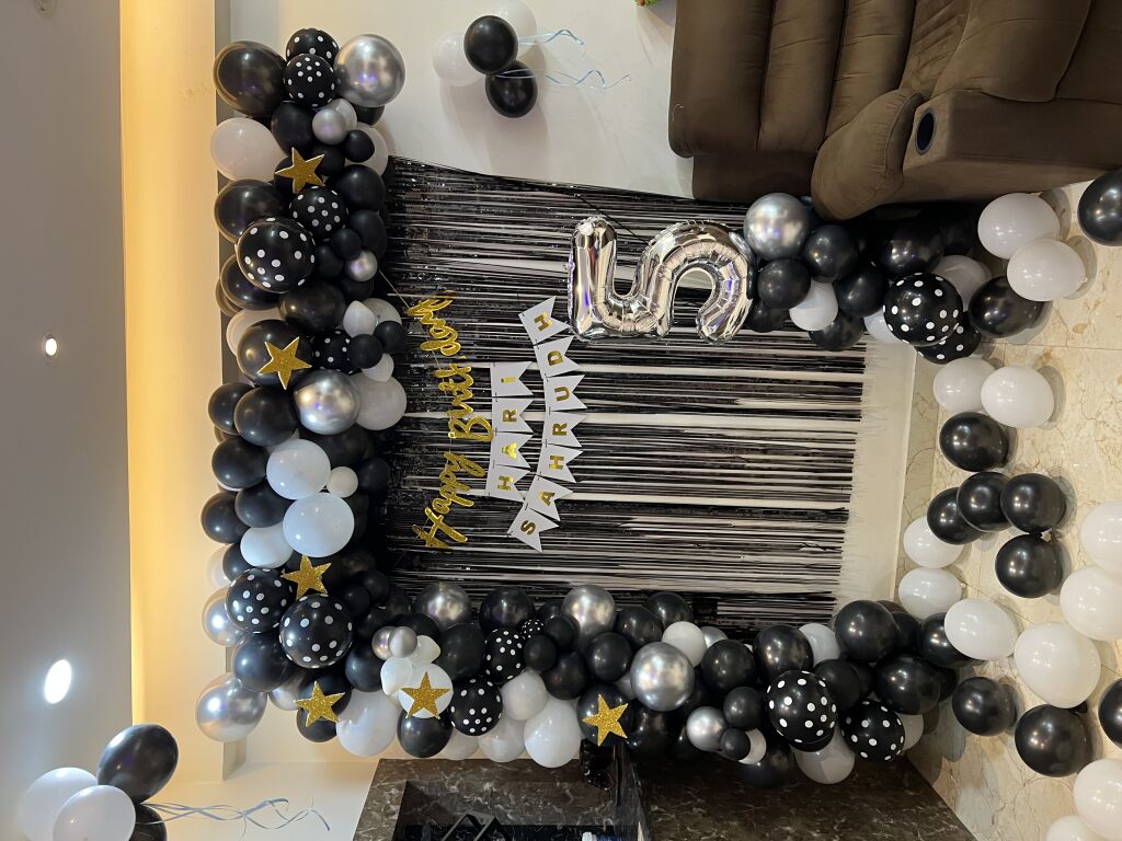 Black and Silver Balloon Decoration