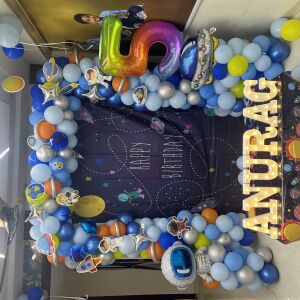 Space Theme Balloon Decoration - Home Party